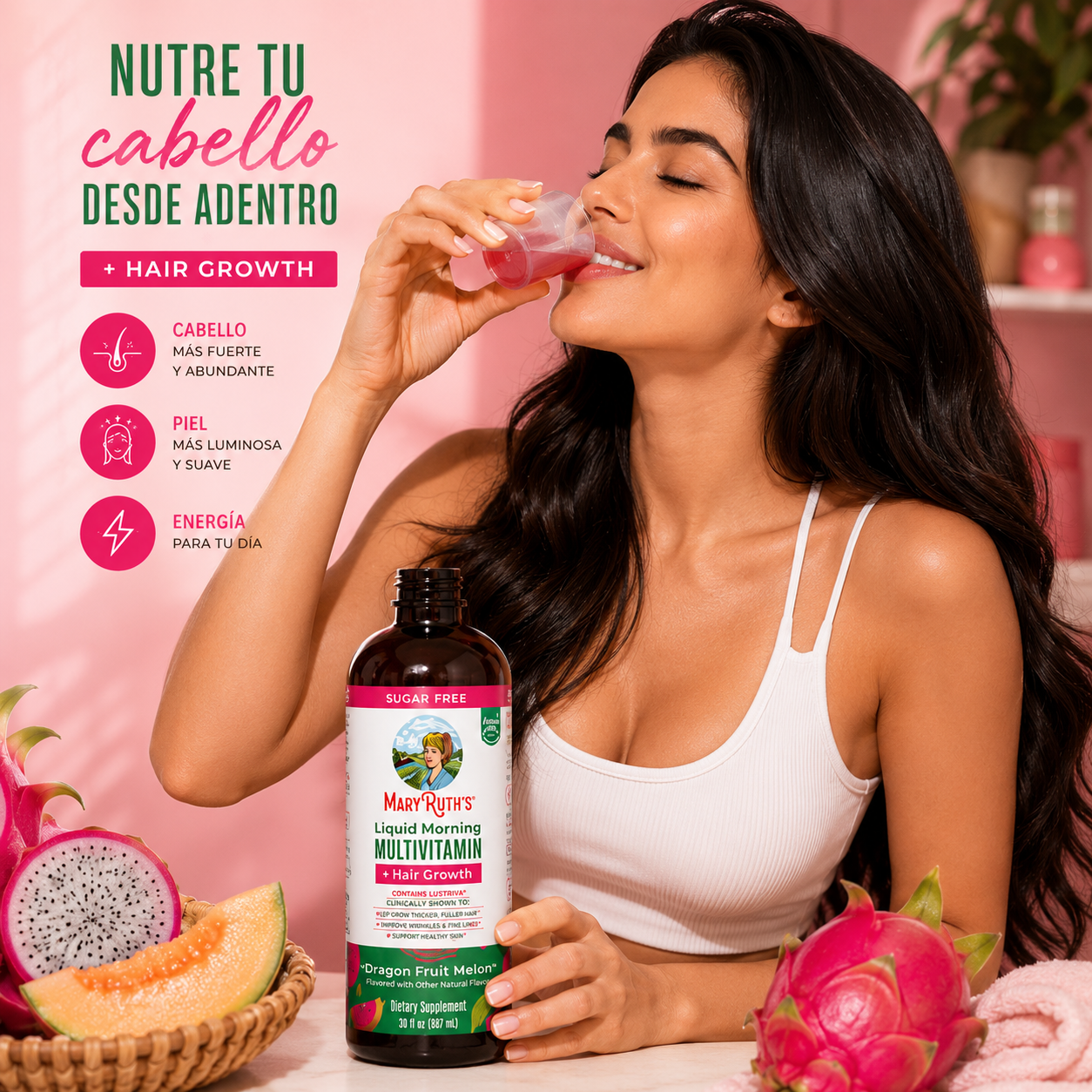Multi-vitamínico: Cabello fuerte, brillante y saludable