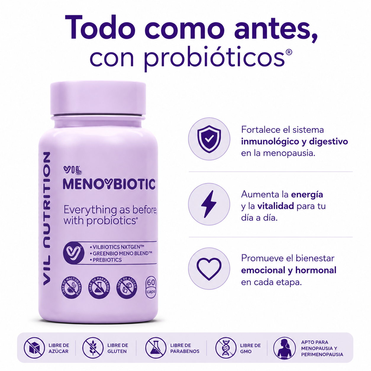 Vil Menoybiotic: Bienestar hormonal durante la Menopausia