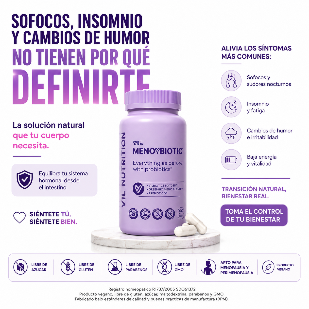 Vil Menoybiotic: Bienestar hormonal durante la Menopausia